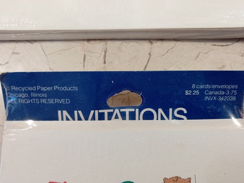 Vtg Sandra Boynton Merry Christmas 16 Party Invitations Recycled Paper 1980s - A - Picture 3 of 5