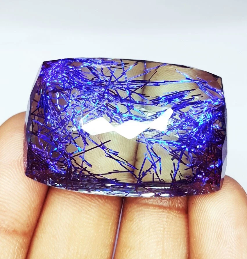 Natural Rutile Quartz 101+ Ct Loose Gems Certified Flawless Cushion Cut Gem Z417 - Image 4 of 4