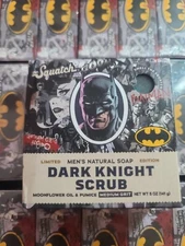 Dr Squatch Soap Dark Knight Scrub DC Limited Edition Medium Grit Brick Batman