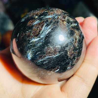 346g Natural Astrophyllite Fireworks Stone Quartz Crystal Sphere Ball Healing