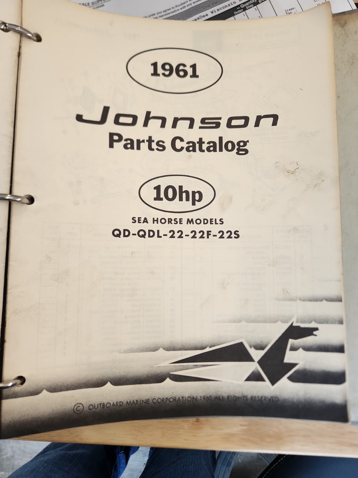 1961 Johnson Parts Catalog 10 hp QDQDL2222F22S eBay