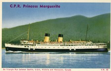 CPR Princess Marguerite Seattle/Victoria/Vancouver BC British Columbia postcard