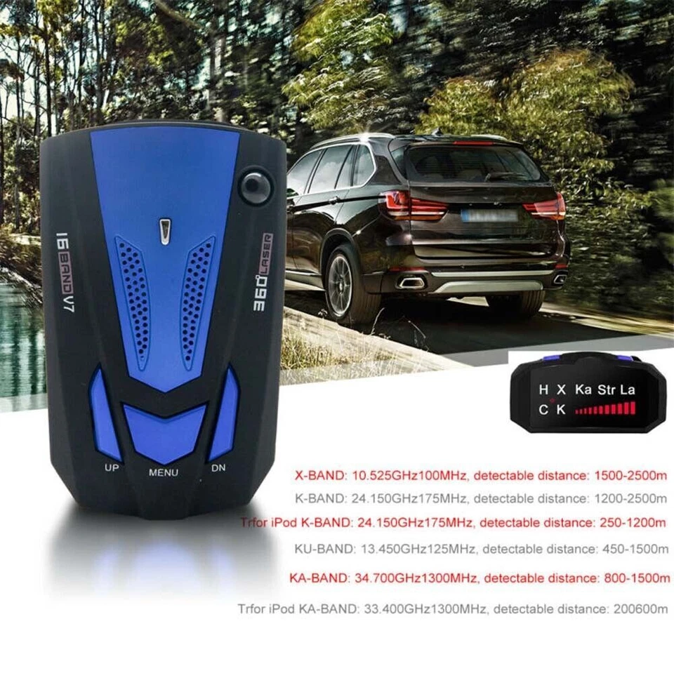 360 Degree Car Speed Radar Detector 16 Band V7 Police Safe Voice Alert Laser - Image 3 of 4