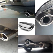 Auto Car Stainless Steel Rear Exhaust Pipe Tail Muffler Tip Round Accessories NE