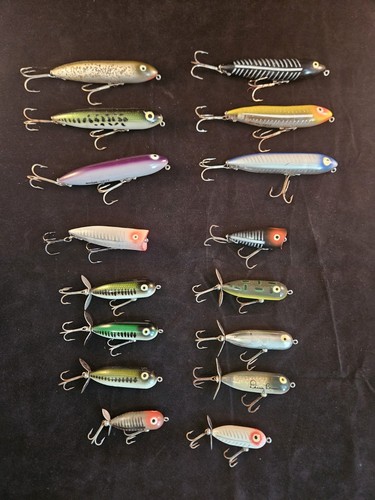Tacklebox Full of 16 Vintage Heddon Topwater Fishing Lures - Picture 9 of 13