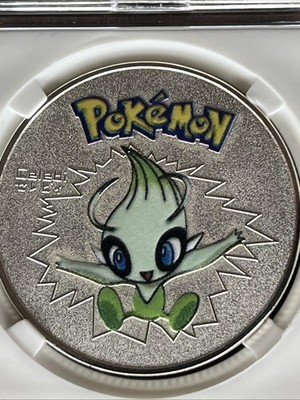 Pokémon Colorized Celebi Metal Coin- Worth Coin Collection