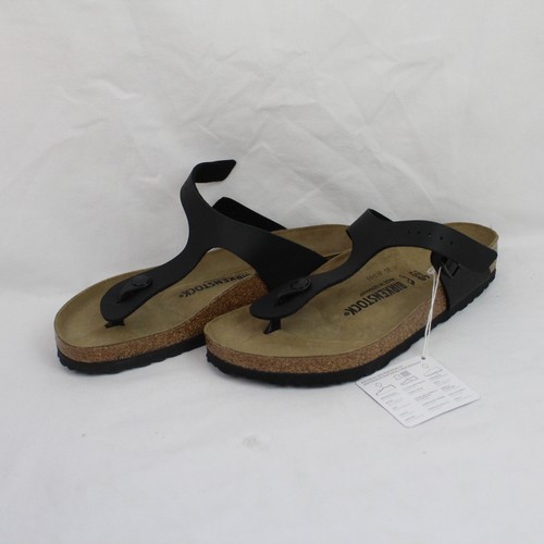 Birkenstock Gizeh Leather Birko-Flor Sandals In Black (0043691) -Womens 9 Mens 7 - Picture 3 of 14