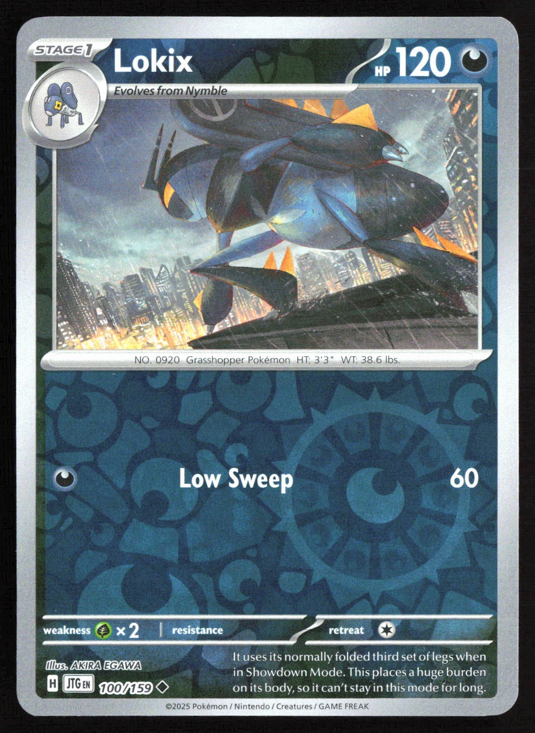 Pokemon TCG - Lokix Reverse Holo Uncommon SV09: Journey Together 100/159 NM