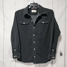 The Normal Brand  Knit Shirt Mens M Graphite Long Sleeve Button