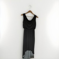 Enfocus Studio Dress Women’s Size 4 Navy Blue Polka Dots Office Work Dress