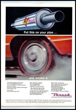 1968 Thrush Performance Muffler Vintage Print Ad Put On Your Pipe And Smoke It