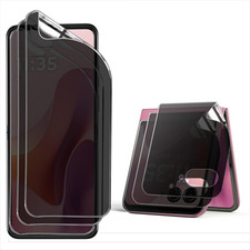 3 Pack for Motorola Razr 2025 Privacy Screen Protector, 3 Main Screen  3 Front