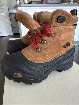 The North Face Youth Chilkat Lace II Winter Boots Size 7 Brown Waterproof NEW