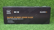 Glock G34 Gen3 OEM Slide, MOS Cut, Optic Ready w/Standard Sights, Black - 79011