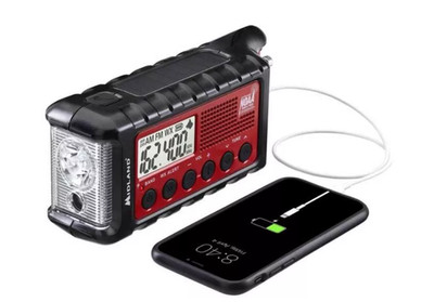 NEW Midland E+Ready ER310 Emergency Hand Crank Weather Radio W/ Flashlight