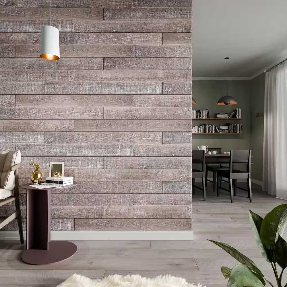 Thermo-Treated 1/4 In. X 5 In. X 4 Ft. Antique Warp Resistant Barn Wood Wall Pla