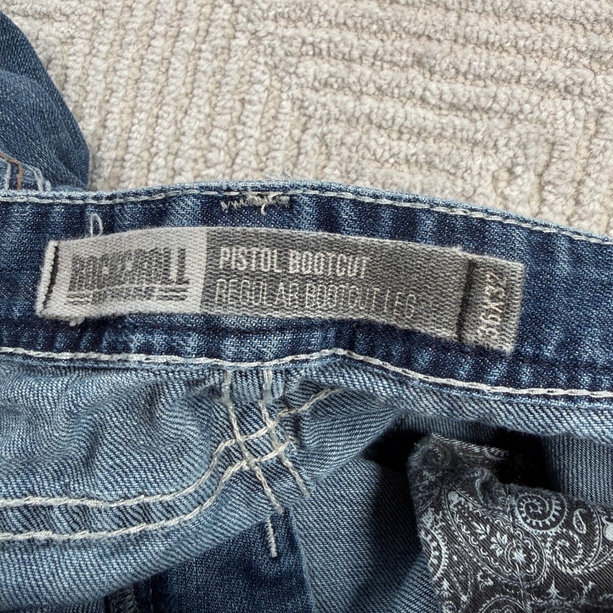 Rock & Roll Cowboy Pistol Bootcut Jeans Men's 36x32 Blue Western