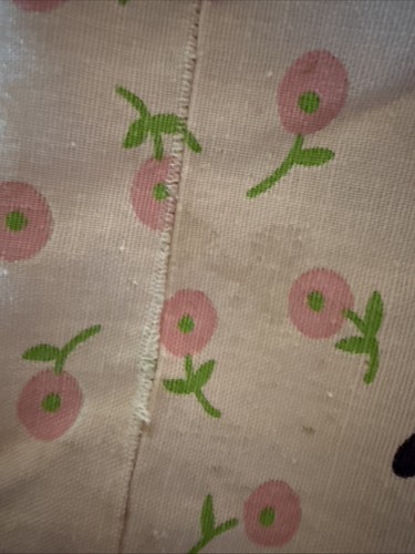 VTG Pink Dutch Girl Tulips Handmade Fabric Sack 14” X 7.5” X 4” - Picture 4 of 5