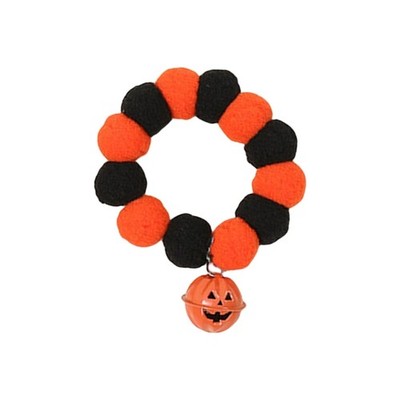Dog Halloween Collar Soft Necklace Pompoms Necklace Pumpkin Neckwear