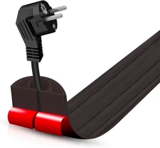 Self Adhesive Floor Cord Cover Cable Hider Black