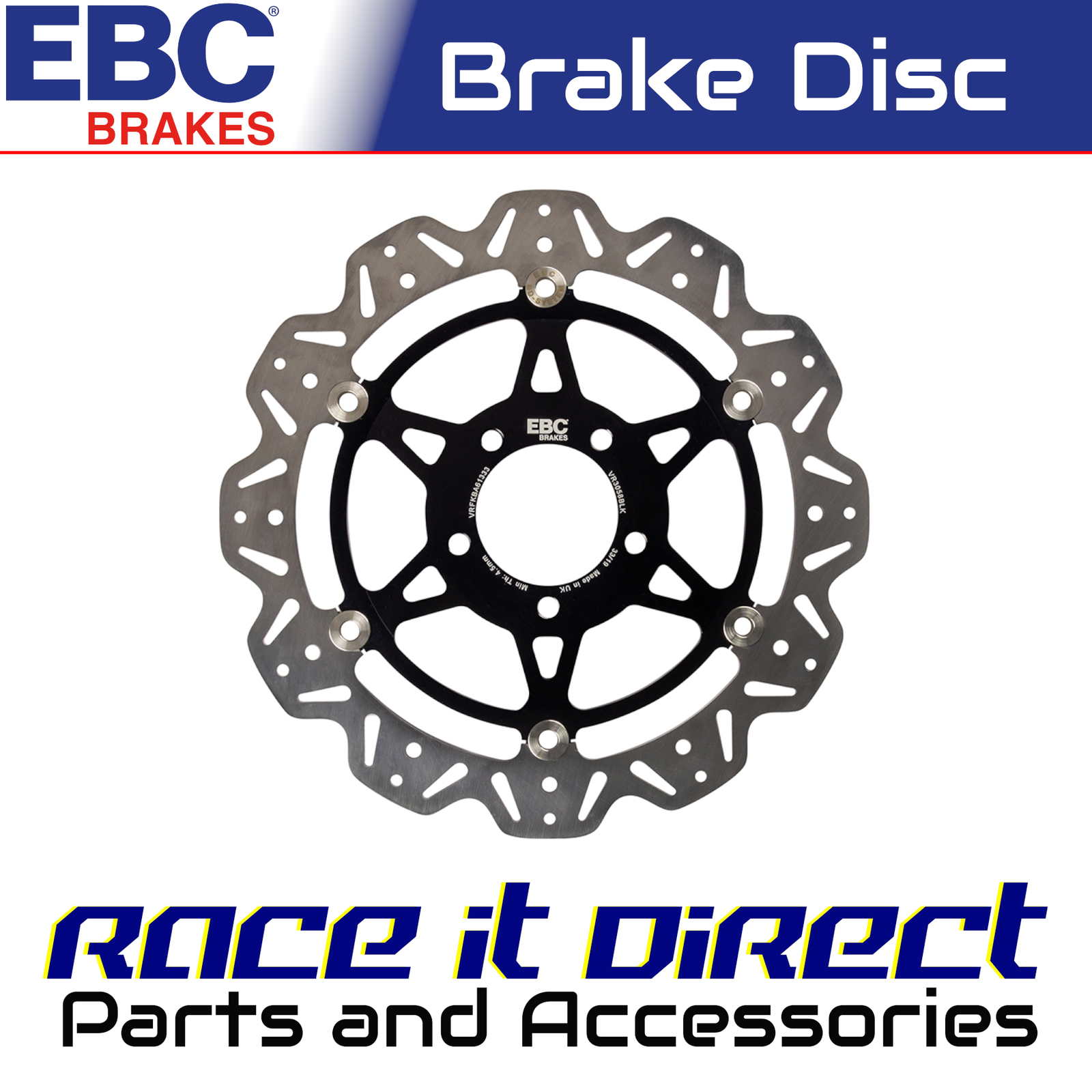 VR3058Blk Floating Disc Black Hub EBC