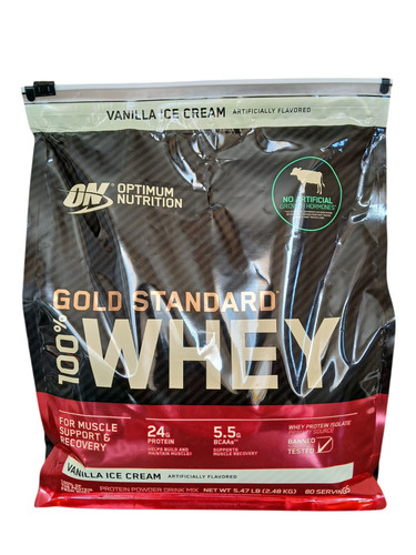 Optimum Nutrition Gold Standard 100% Whey Protein Powder, Vanilla 5.47lbs