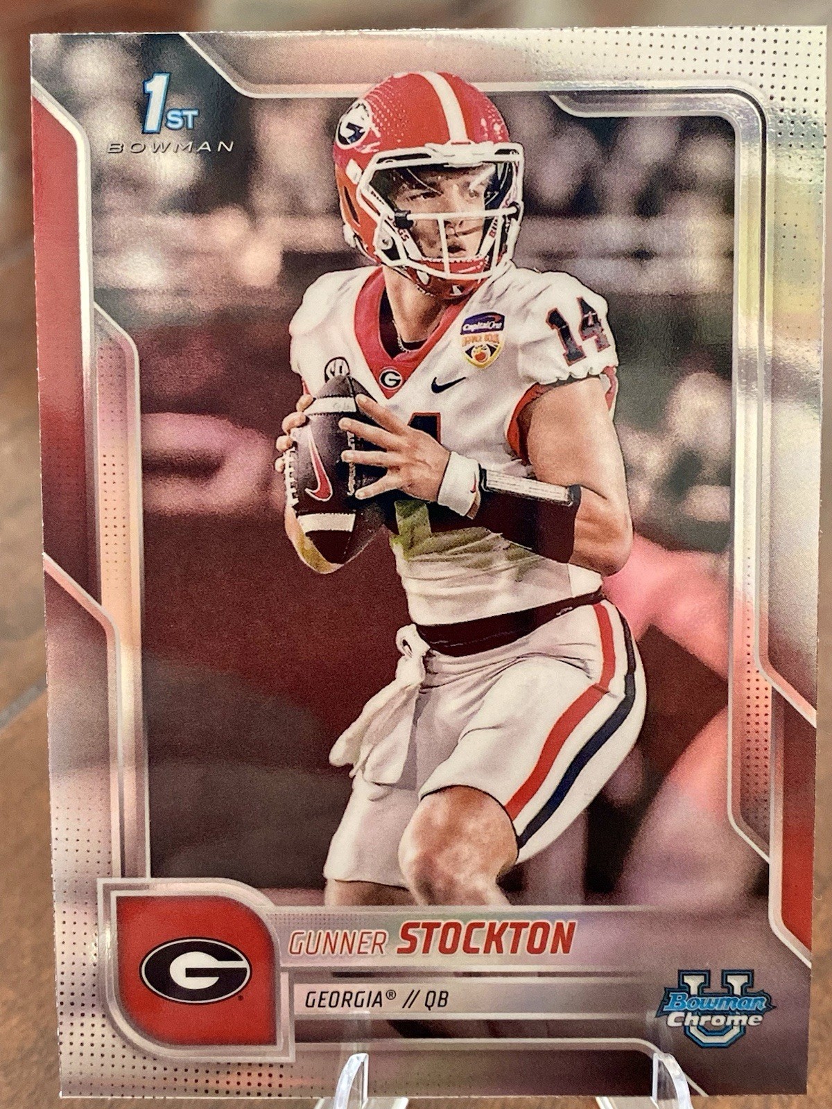 Gunner Stockton Refractor Georgia Bulldogs 2025 Bowman Chrome University 1st