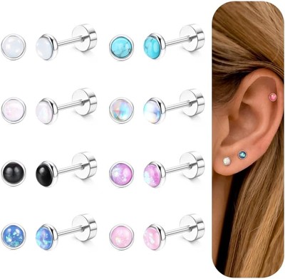 8 Paar Ohrringe Mädchen Damen Ohrringe Chirurgenstahl Tragus Helix Piercings 