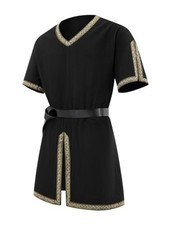 Runcati Mens Medieval Pirate Tunic Renaissance Viking Knight Costume Linen Sh...