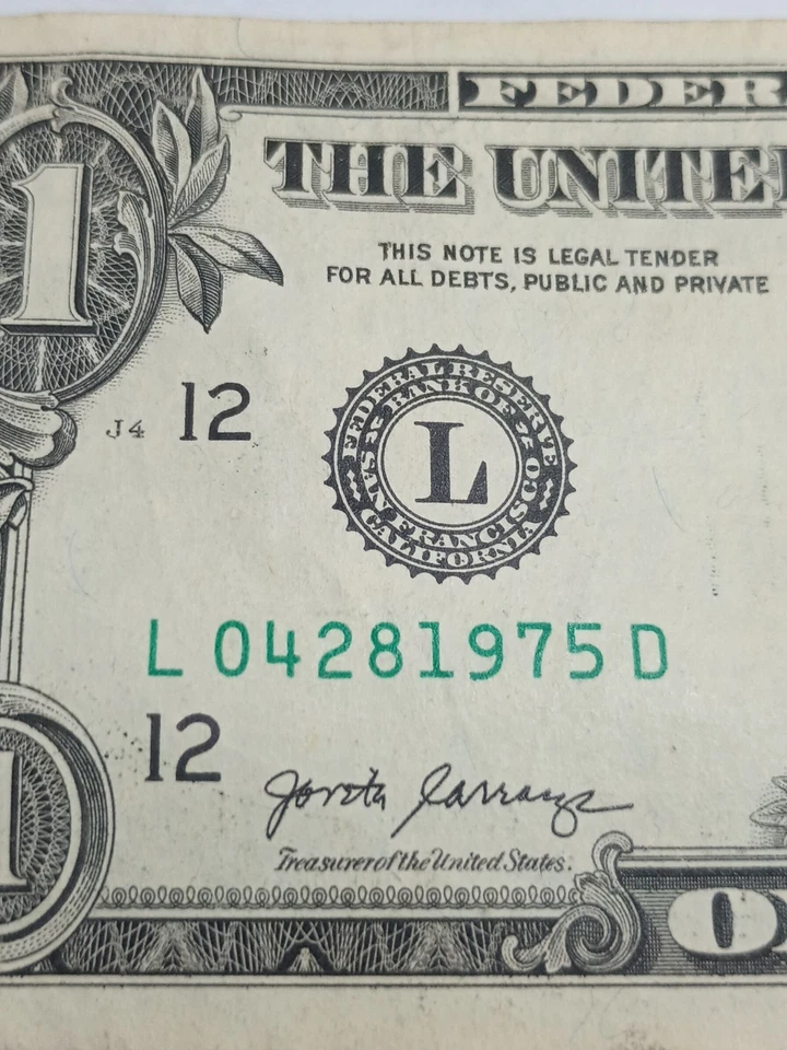 2017A $1 L SAN FRANCISCO L-D BLOCK TRUE BIRTHDAY APRIL 28 1975 (L04281975D) - Image 2 of 4