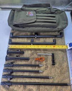 Jag Prolite Carp Fishing Buzz Bars Full 3 Rod Set Up And Bag.