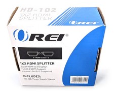 OREI HDMI Splitter 1 in 2 out, upto 4K@30Hz Display Duplicate/Mirror (HD-102)