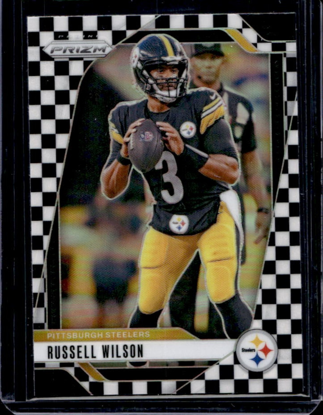 2024 Prizm Russell Wilson Black and White Checker #240 Steelers