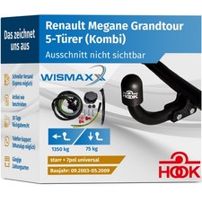 ANHÄNGERKUPPLUNG für Renault Megane 2 Grandtour 03-09 starr HOOK +7polig E-Satz
