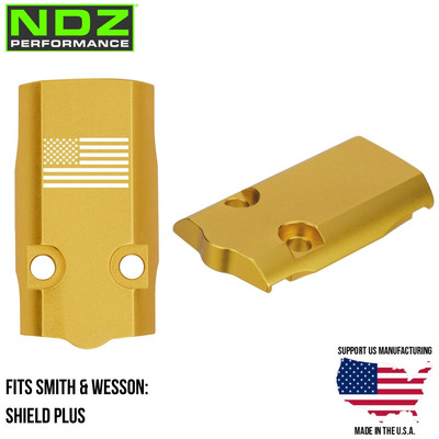 NDZ S&W Shield Plus Optic Ready Slide Cover Plate Smith & Wesson Aluminum Gold