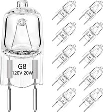 10pcs G8 Halogen Bulb Light 20Watt 120Volt Base Bi-Pin Bulbs Lampe Warm White