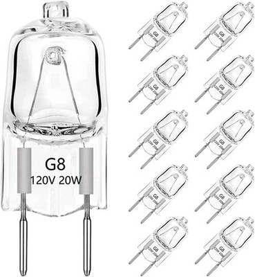 10pcs G8 Halogen Bulb Light 20Watt 120Volt Base Bi-Pin Bulbs Lampe Warm White
