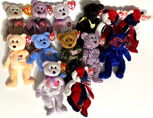 Ty Beanie Babies With Tags Lot Of  13, Vintage