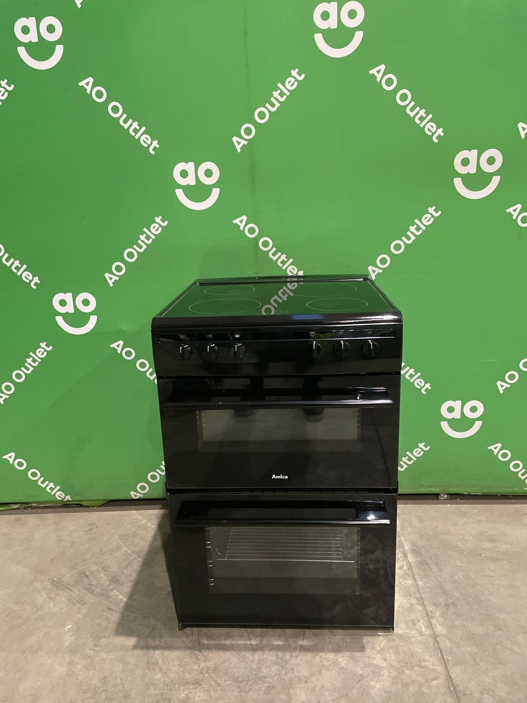 Amica Double Oven Electric Cooker with Ceramic Hob - Black - AFC6520BL #LF121071
