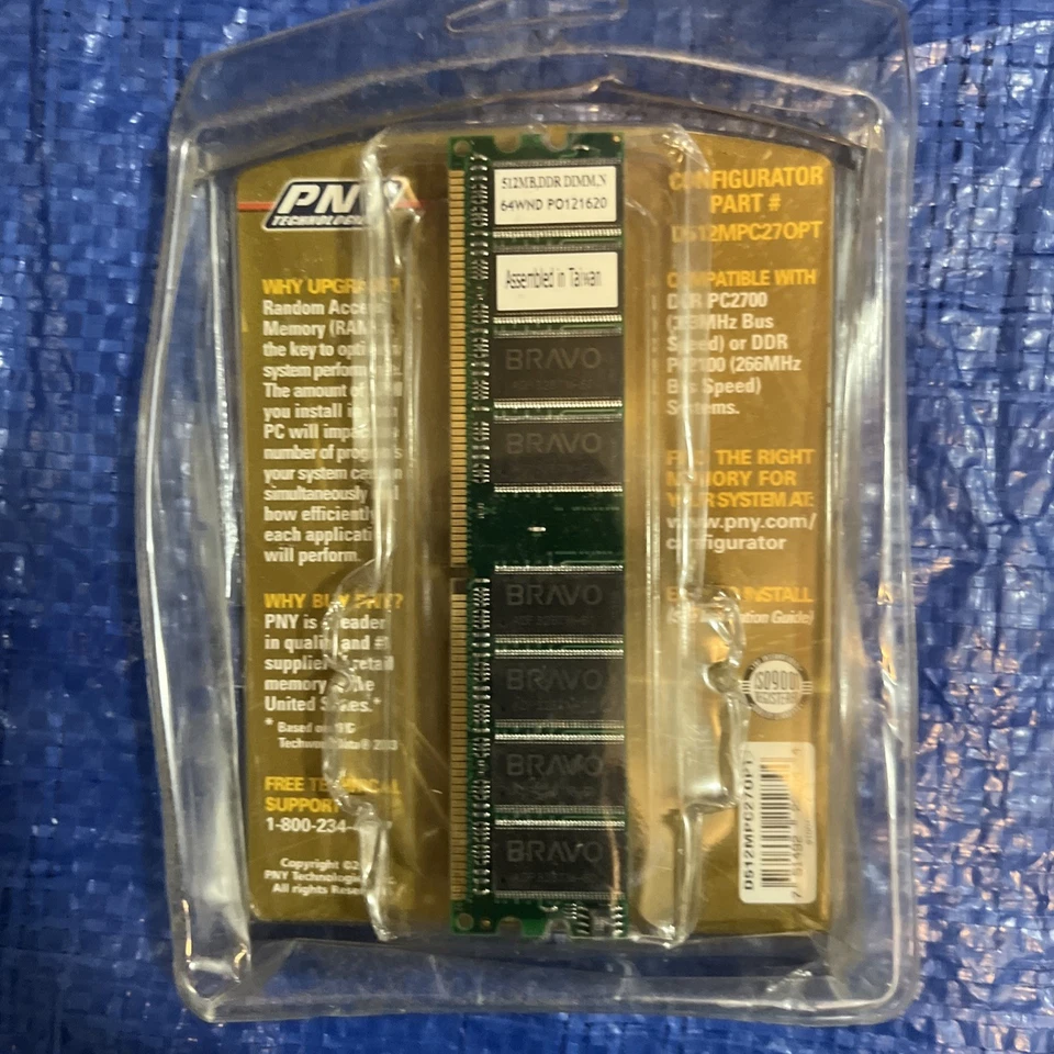 PNY PC-2700 512 MB DIMM 333 MHz DDR SDRAM Memory (MD0512SD1-333) - Image 2 of 2