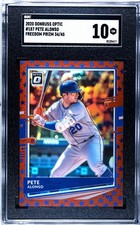 2020 Donruss Optic #187 Pete Alonso SGC 10 Gem Mint Freedom Prizm /45