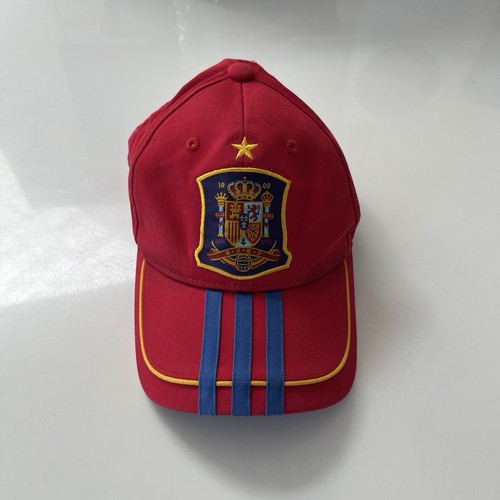 ADIDAS SPANIEN NATIONALMANNSCHAFT FUSSBALL BASEBALL KAPPE ROT GEBRAUCHT - Bild 1 von 11