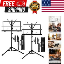 Music Stand, Kasonic 2 in 1 Dual-Use Folding Sheet Music Stand  Desktop Book...