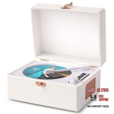 Retro CD Player with Bluetooth in Out Portable Music Player for Relaxing White