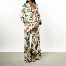 Rosie Assoulin Paneled Flare Pant Floral Tapestry