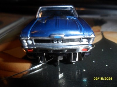 Auto World  '69 CHEVY NOVA SS ~ HTF ~ BLUE/BLACK  run on AFX, AURORA T-JET, New