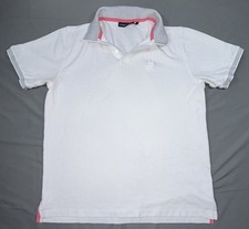 Psycho Bunny Polo Shirt Mens Large White Pima Cotton Contrast Collar Logo