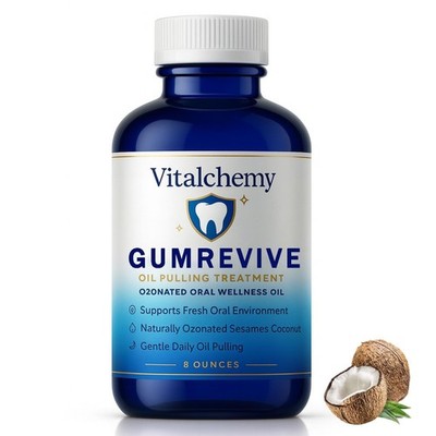 Vitalchemy Ozonated Oil Pulling, Cold-Pressed Coconut Mouthwash for Teeth Whi...