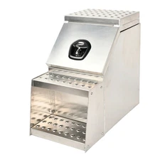 Aluminum 25"x28"x15" Side Mount Semi Truck Tool Box Saddle Step Open Wide Design