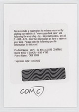 2021-22 Upper Deck Allure Control Room Auto Cam York #CR-9 Auto 11gg